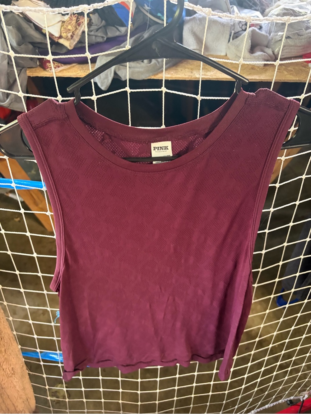 PINK Victoria's Secret Sleeveless Crop Tank - Burgundy